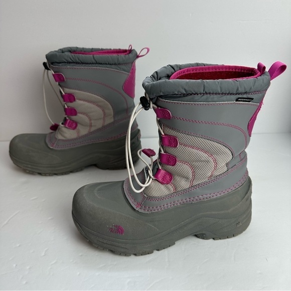 The North Face Alpenglow Winter Boots Big Kids Size 7 or EU 39 Pink Gray Grey - Picture 4 of 9